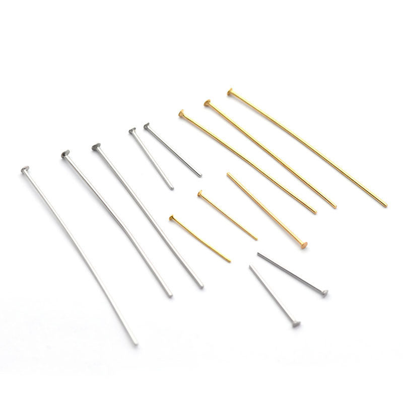 0.5-0.7mm Gold Plated T Type Jewelry Making Head Pins (pack-of-400)