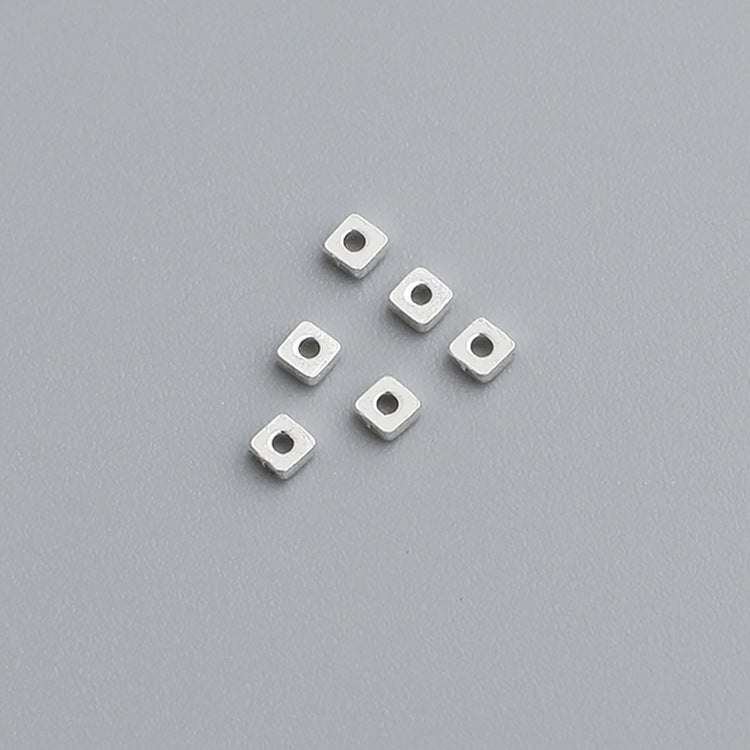 1.5-3mm Cube, Sterling Silver Beads ( pk of 10 )
