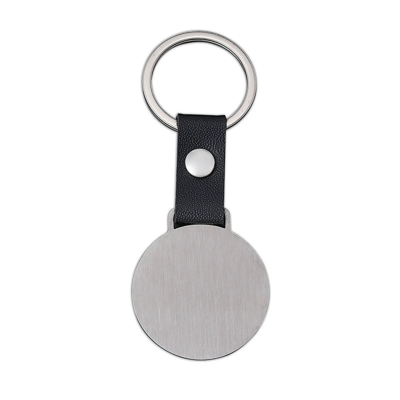 Bulk Engravable wholesale blank stainless steel leather keychain / KC3508