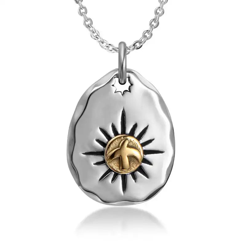 Stainless Steel Vintage Pendant Necklace / 25003030