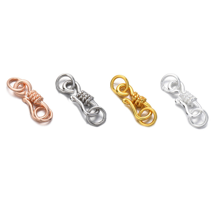12.4mm S Shape Sterling Silver Lobster Clasp With Dual Closed Ring ( pk of 10 )