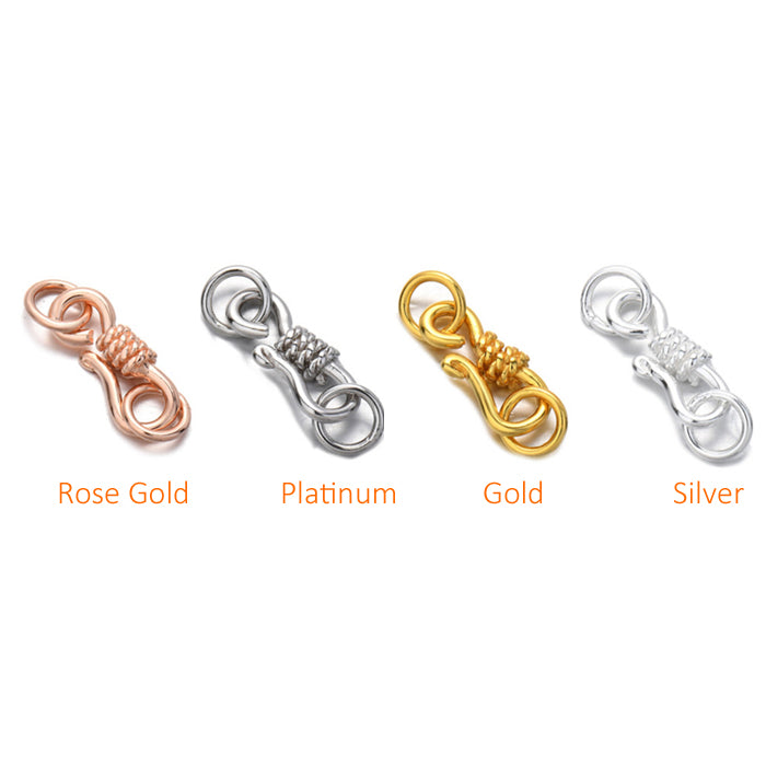 12.4mm S Shape Sterling Silver Lobster Clasp With Dual Closed Ring ( pk of 10 )