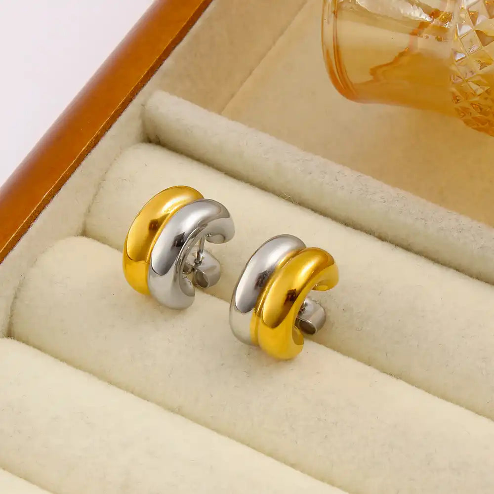 1 Pair 18K Gold PVD Minimalist French-style Stud Earring / 25104002