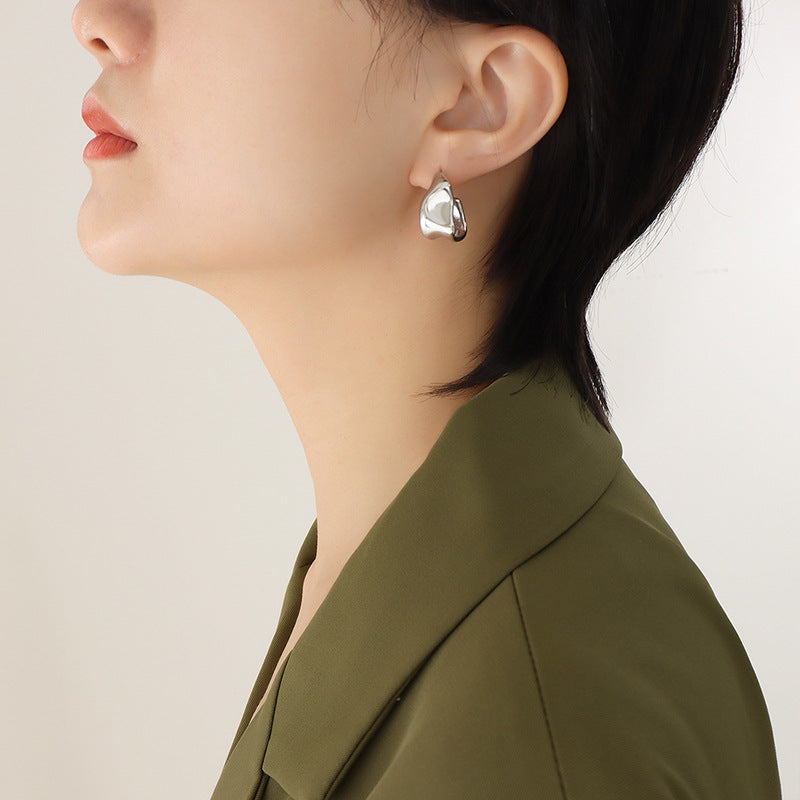 18K Gold PVD Stainless Steel Minimalist Earrings / 25103005