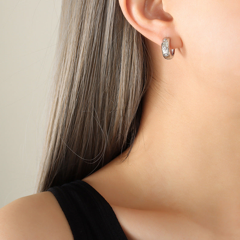 18K Gold PVD Stainless Steel Minimalist Earrings / 25103005