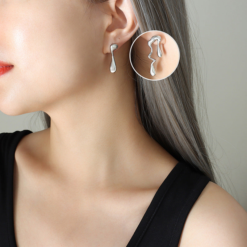 18K Gold PVD Stainless Steel Minimalist Earrings / 25103005