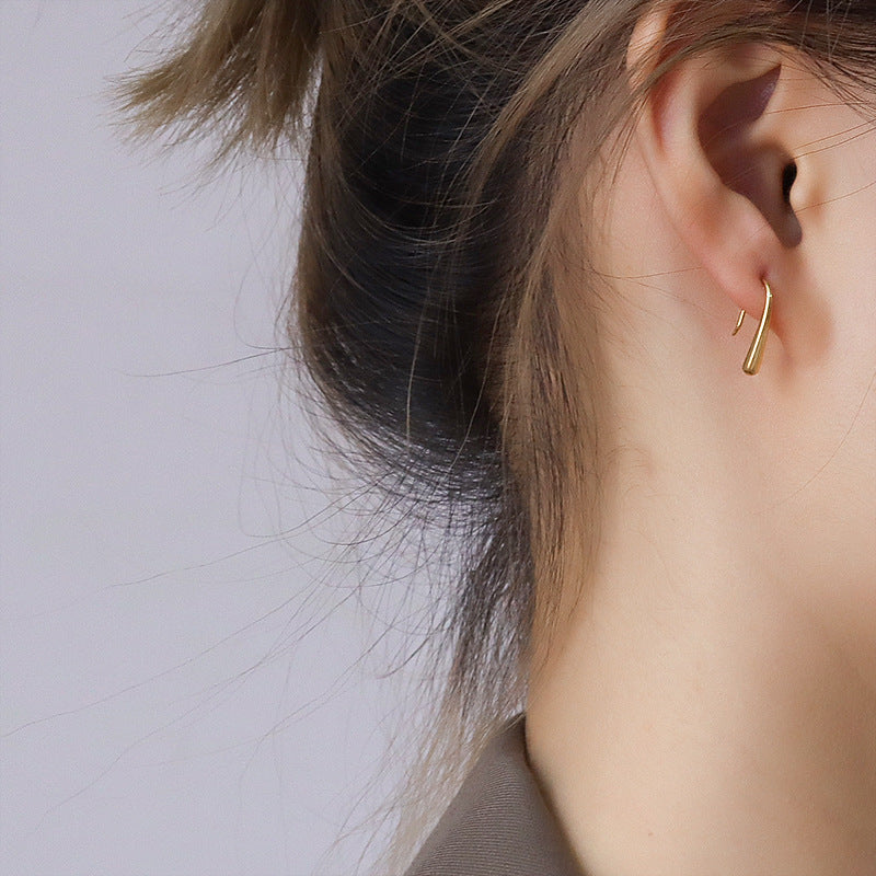 18K Gold PVD Stainless Steel Minimalist Earrings / 25103005