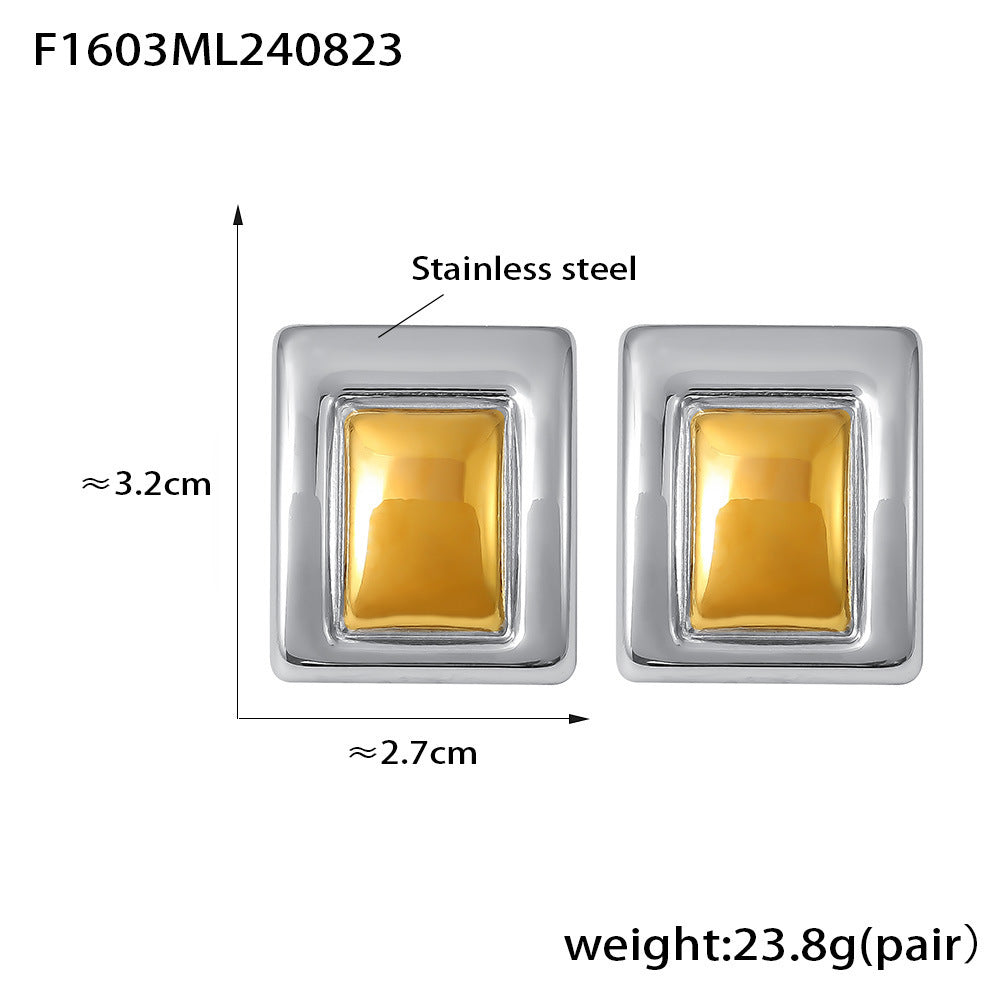 18K Gold PVD Stainless Steel Minimalist Earrings / 25103005