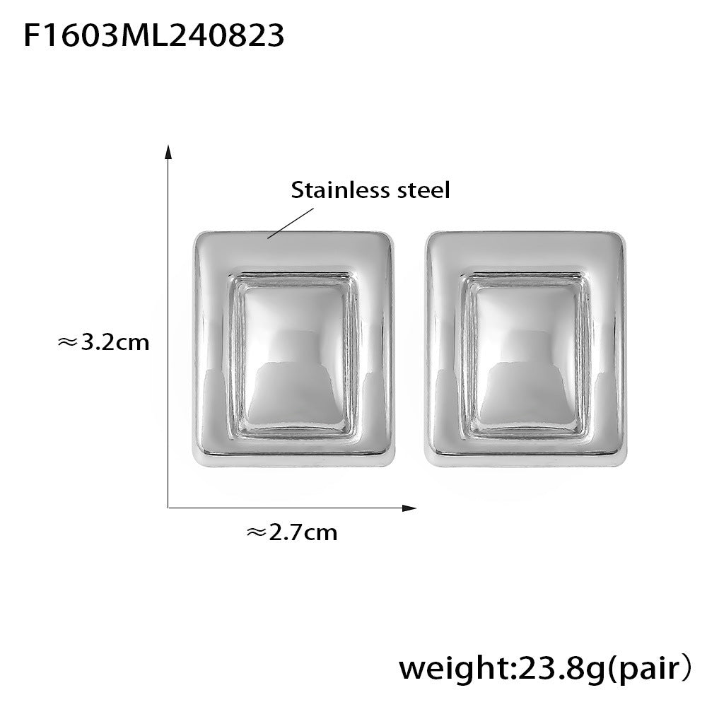 18K Gold PVD Stainless Steel Minimalist Earrings / 25103005