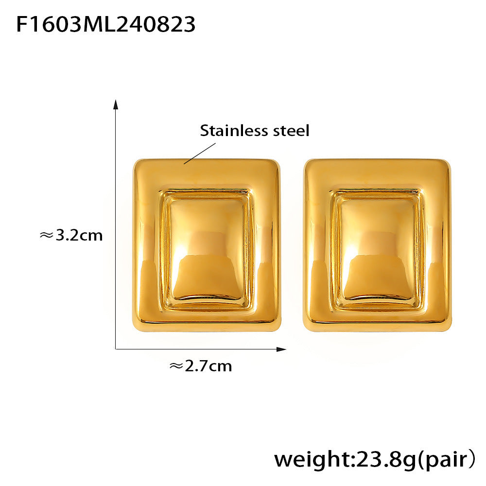 18K Gold PVD Stainless Steel Minimalist Earrings / 25103005