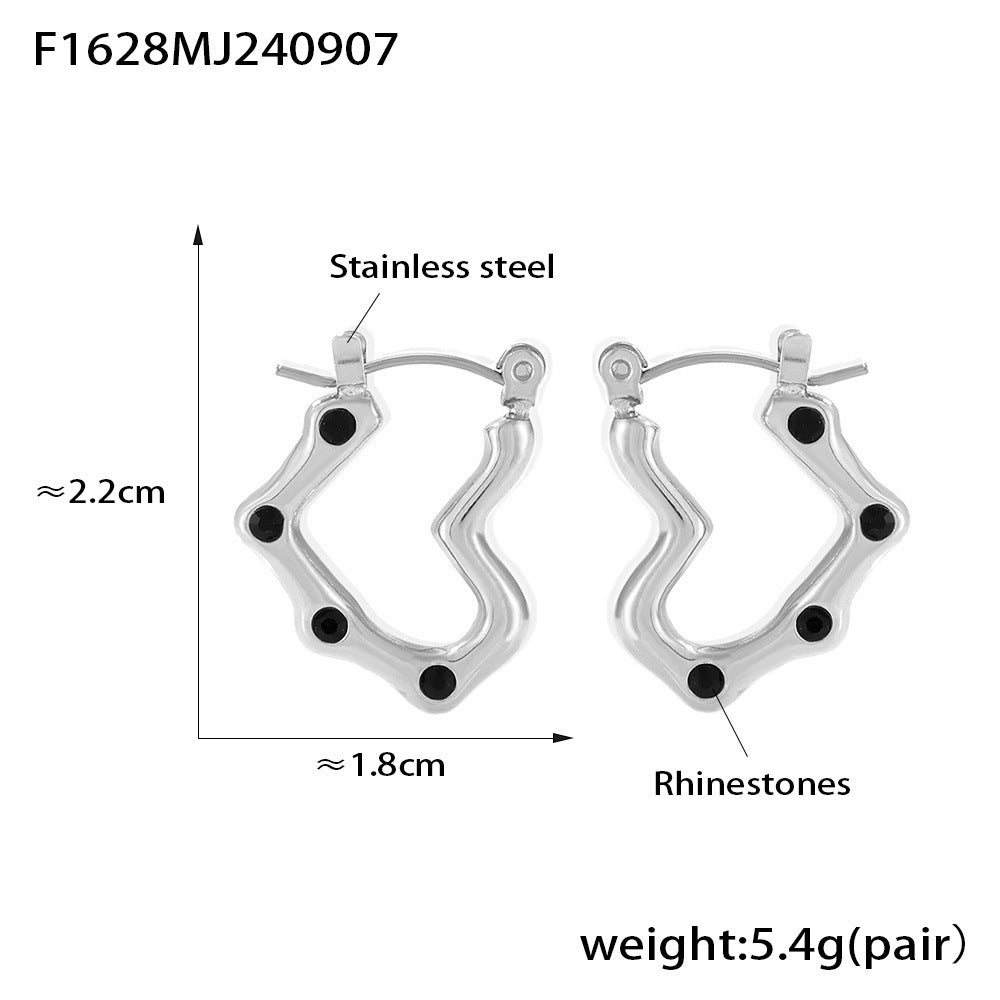 18K Gold PVD Stainless Steel Trendy Earrings / 25103004