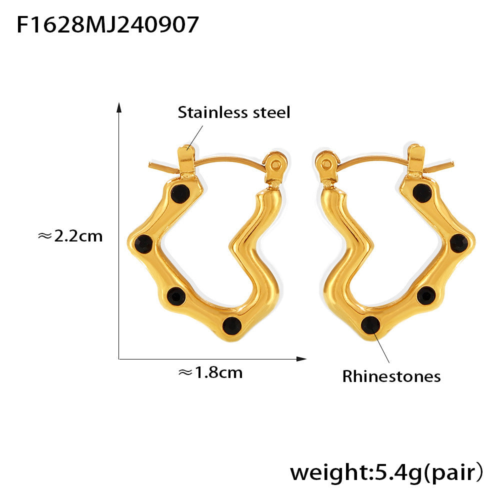 18K Gold PVD Stainless Steel Trendy Earrings / 25103004