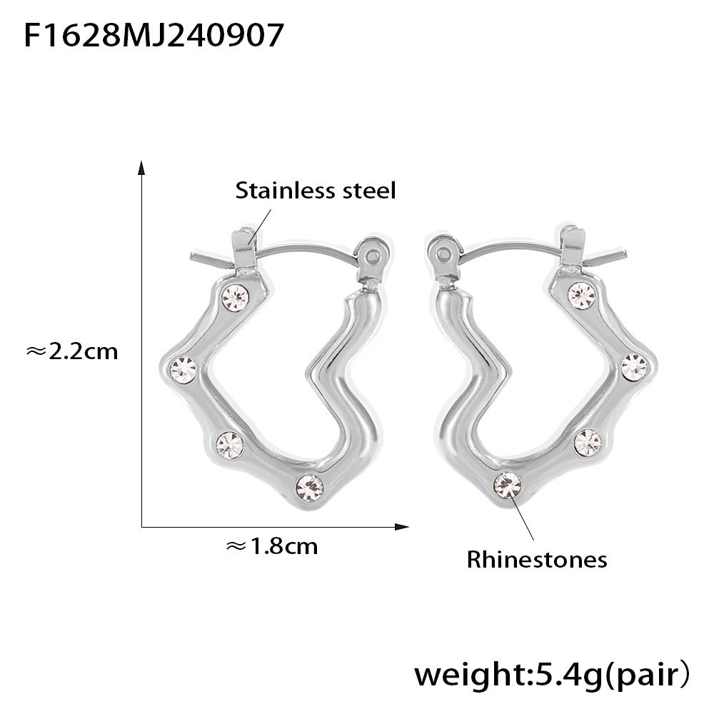 18K Gold PVD Stainless Steel Trendy Earrings / 25103004