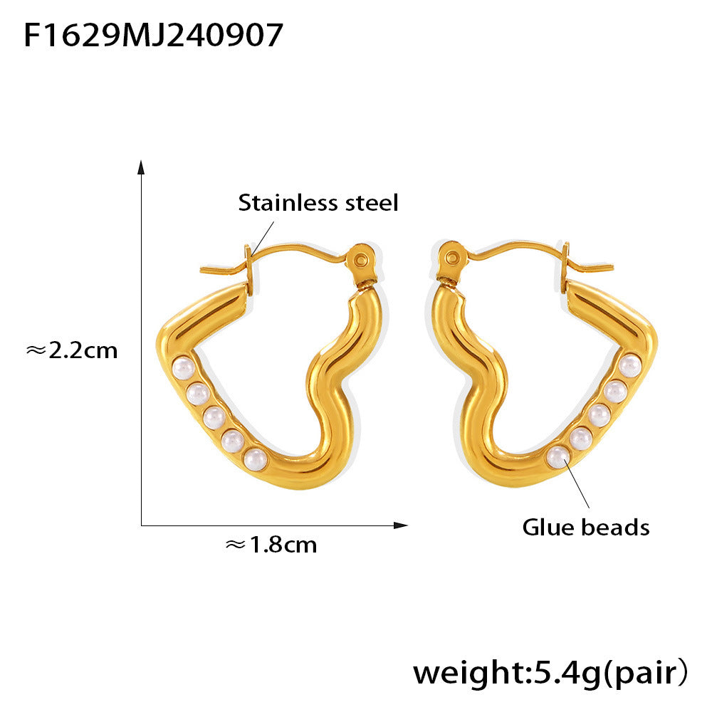 18K Gold PVD Stainless Steel Trendy Earrings / 25103004