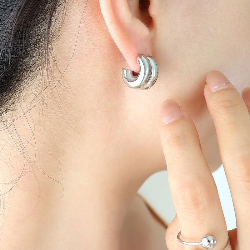 18K Gold PVD Stainless Steel Trendy Earrings / 25103004