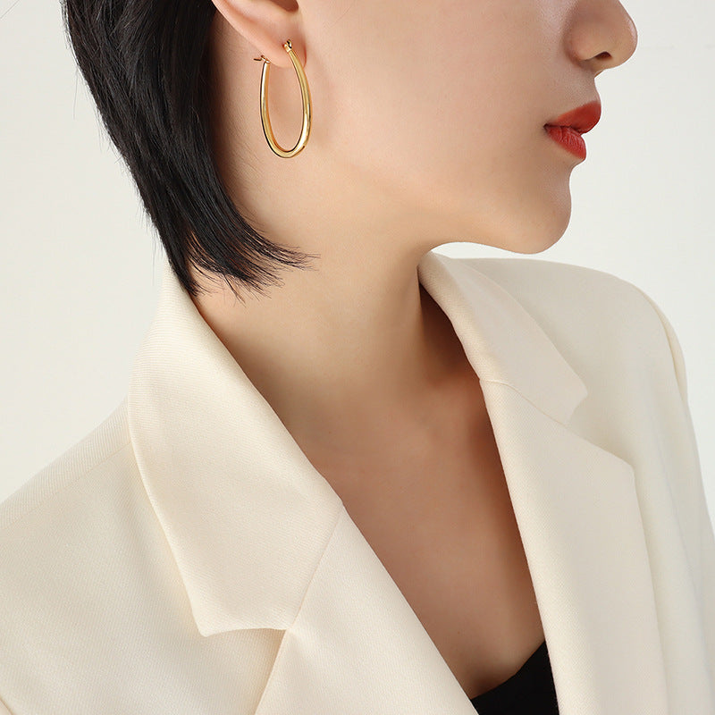 18K Gold PVD Stainless Steel Trendy Earrings / 25103004
