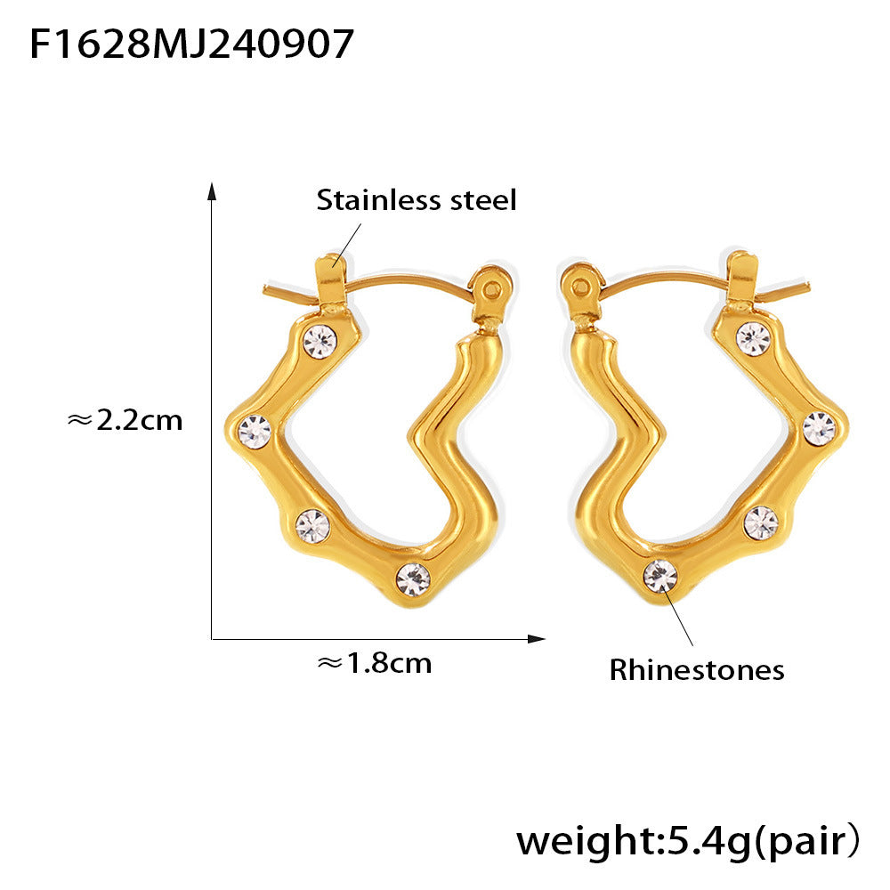 18K Gold PVD Stainless Steel Trendy Earrings / 25103004