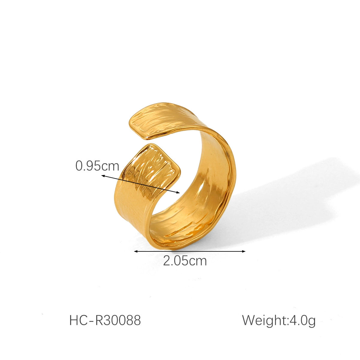 18K Gold PVD Stainless Steel Vintage Natural Stone Ring / KR0009