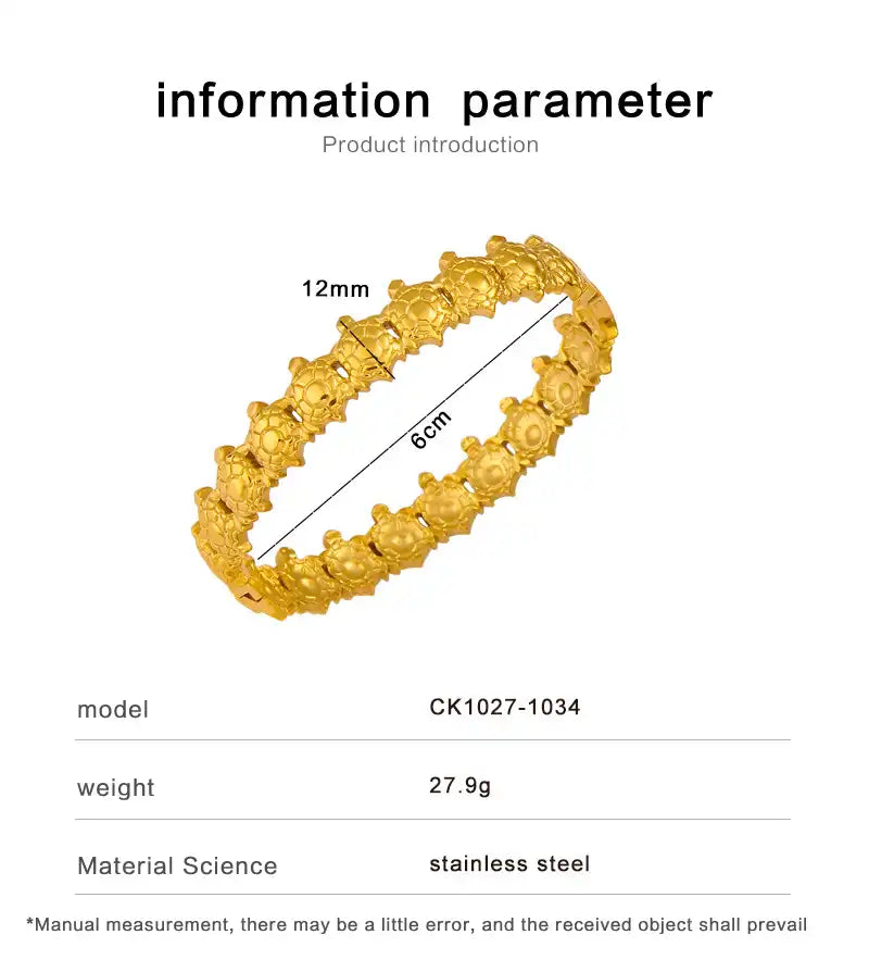 18K Gold PVD titanium steel Turtle Bracelet / 25303086