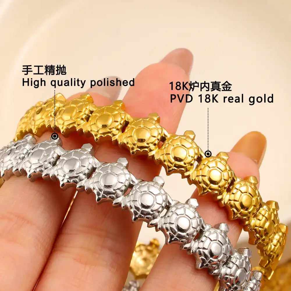18K Gold PVD titanium steel Turtle Bracelet / 25303086