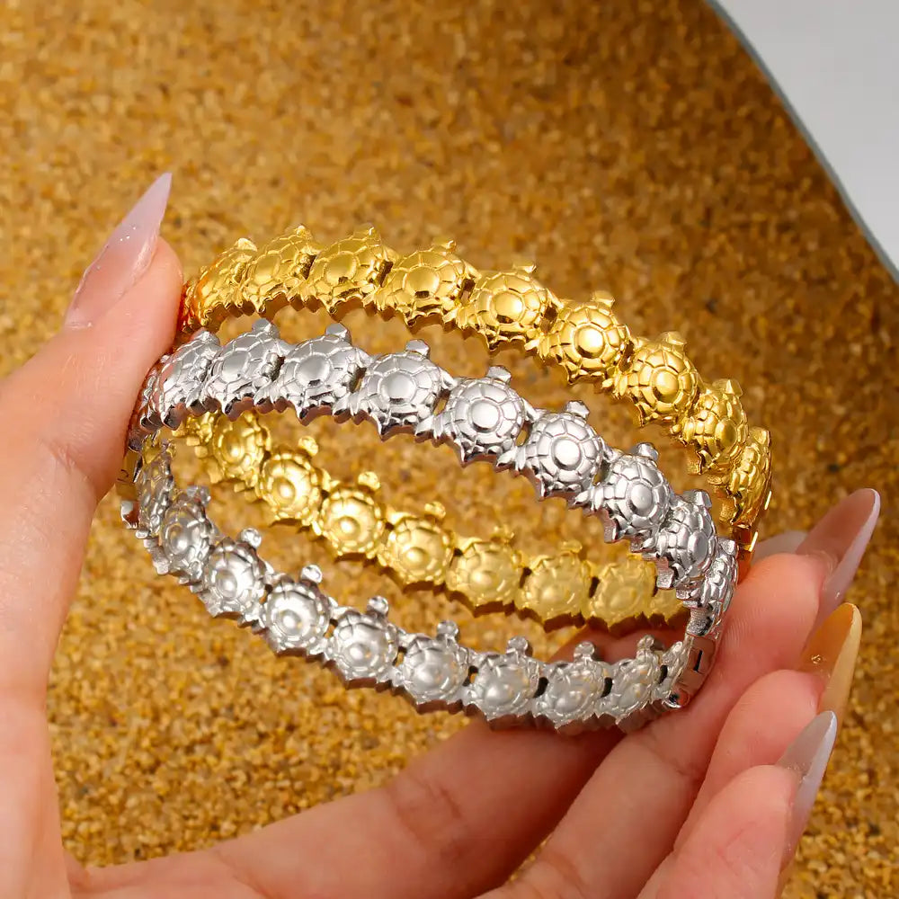 18K Gold PVD titanium steel Turtle Bracelet / 25303086