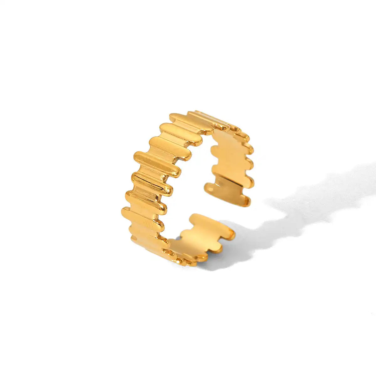 18K Gold Stainless Steel Fence Style Band Ring ( Pk of 5 ) / KR0007