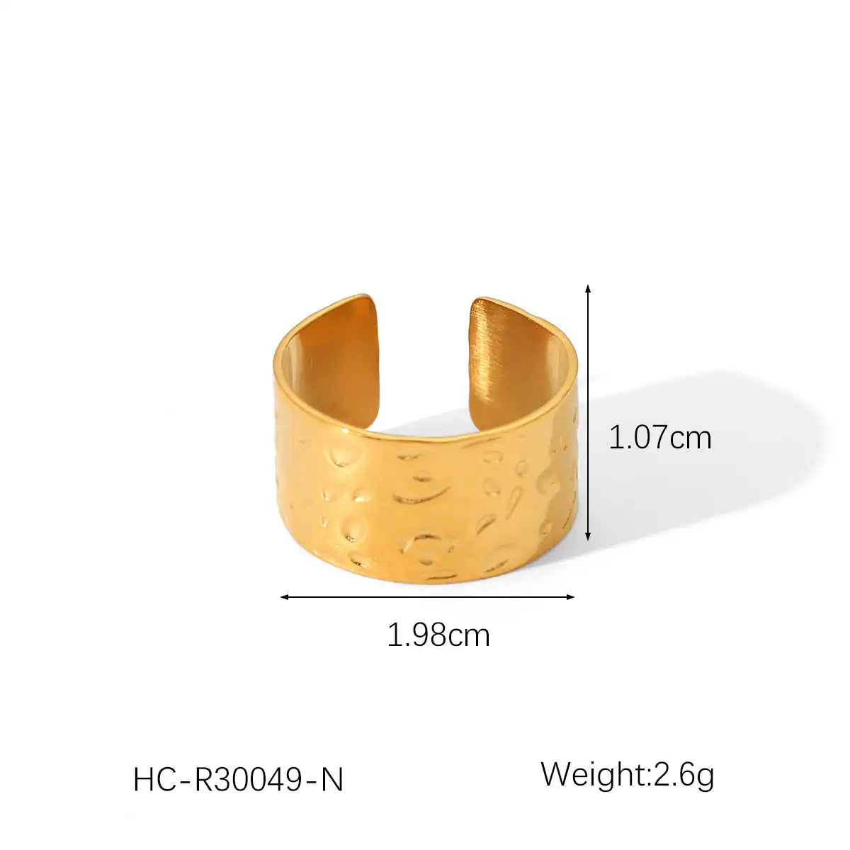 18K Gold Stainless Steel Wide Band Ring ( Pk of 5 ) / KR0005