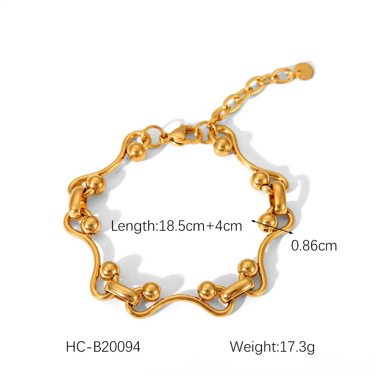 18K Gold PVD Stainless Steel Chain Bracelet / KB0023