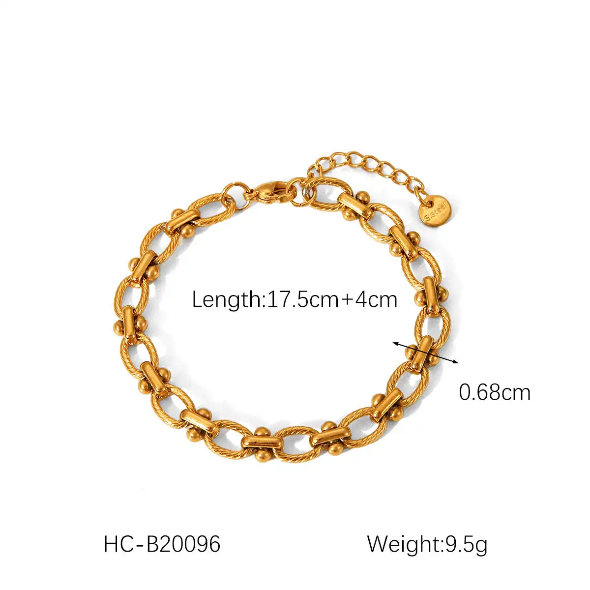 18K Gold PVD Stainless Steel Chain Bracelet Wholesale / KB0025