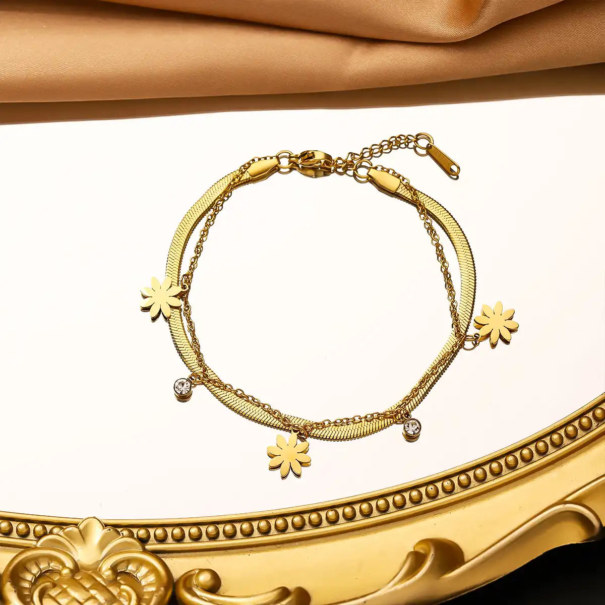 18K Gold PVD titanium steel Snake Chain bracelet / 25303080