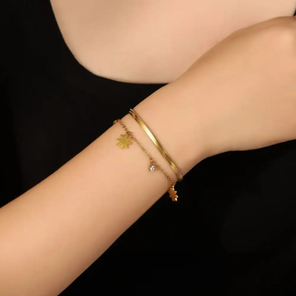 18K Gold PVD titanium steel Snake Chain bracelet / 25303080