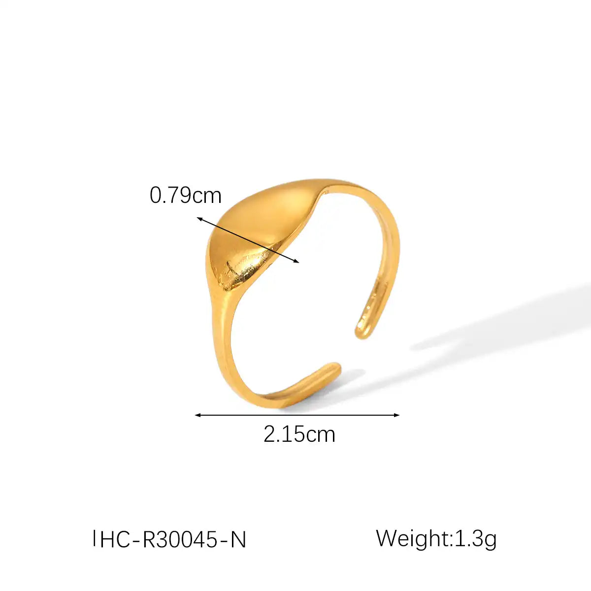 18K Gold Stainless Steel Signet Band Ring ( Pk of 5 ) / KR0003