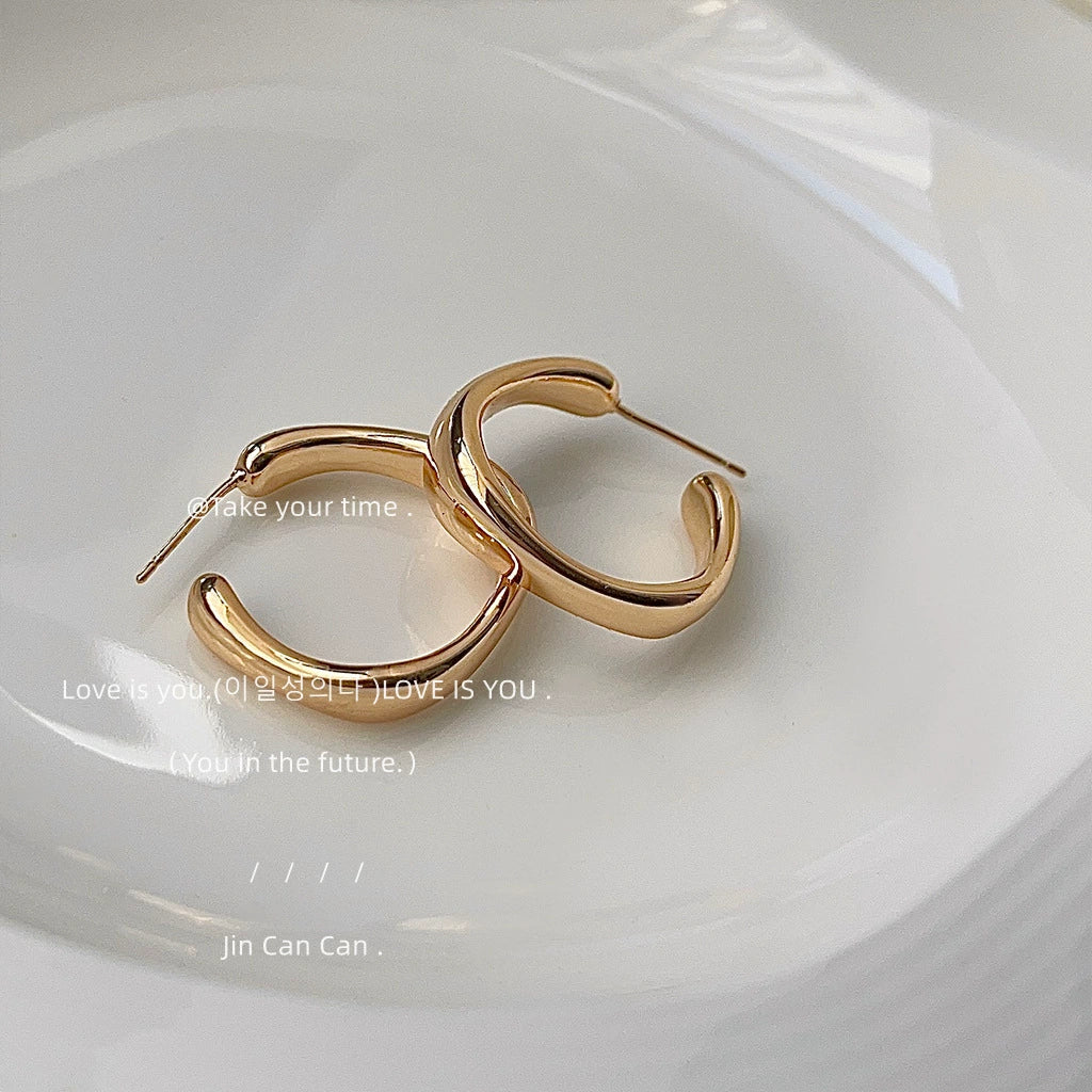 1 Pair French Style Geometry Hoop Earring / KE2002