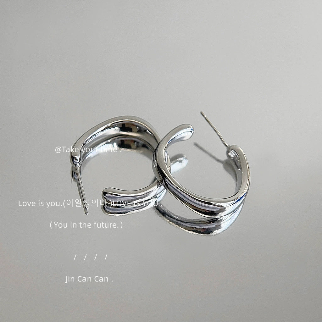 1 Pair French Style Geometry Hoop Earring / KE2002