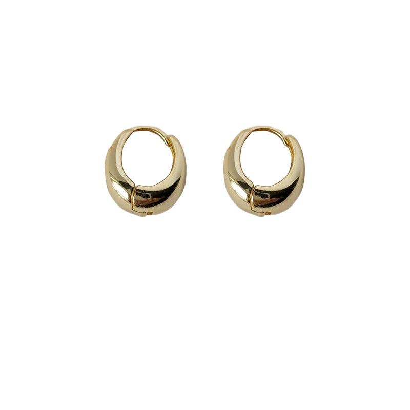 1 Pair French Style Minimalist Polished Huggie Earring / KE2001