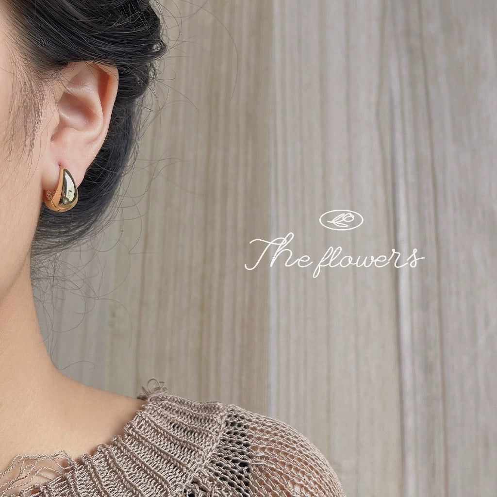 1 Pair French Style Minimalist Polished Huggie Earring / KE2001