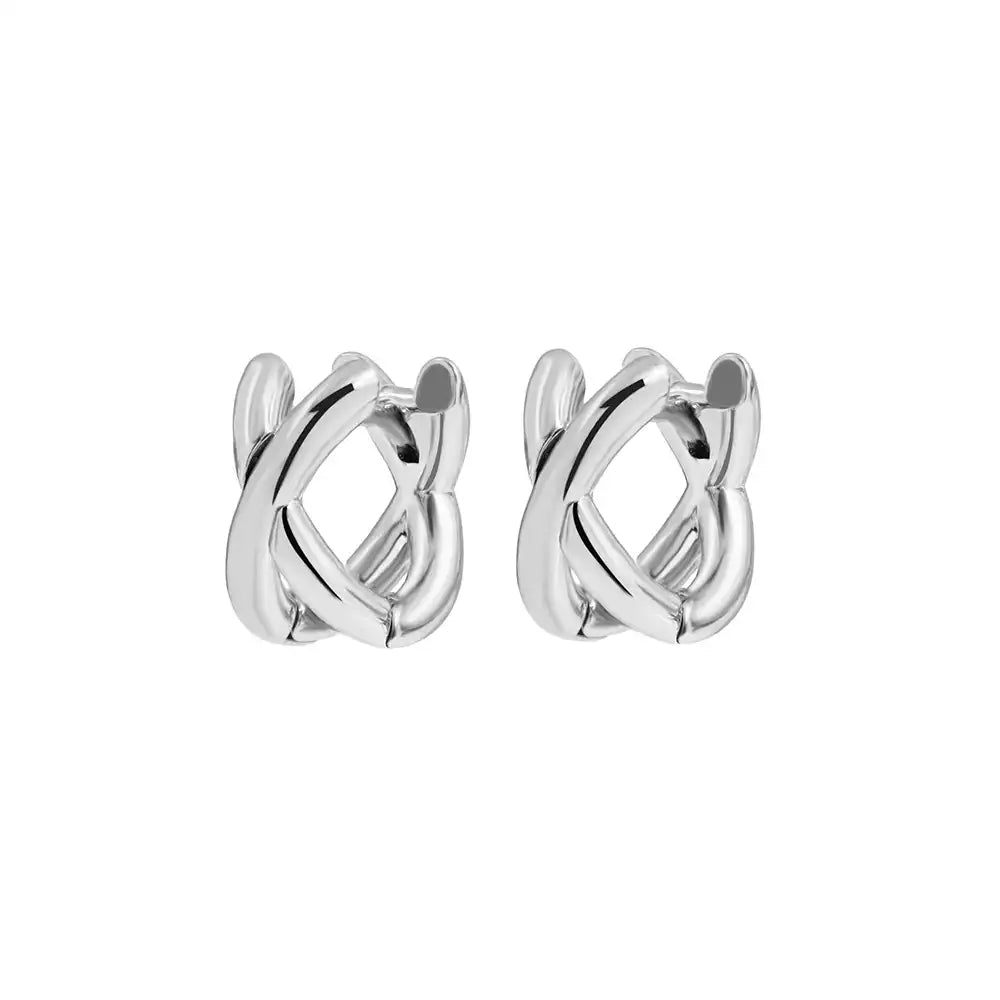 1 Pair Gold and Silver Plated Copper Vertical Crossing Ear Cuff / KE1002