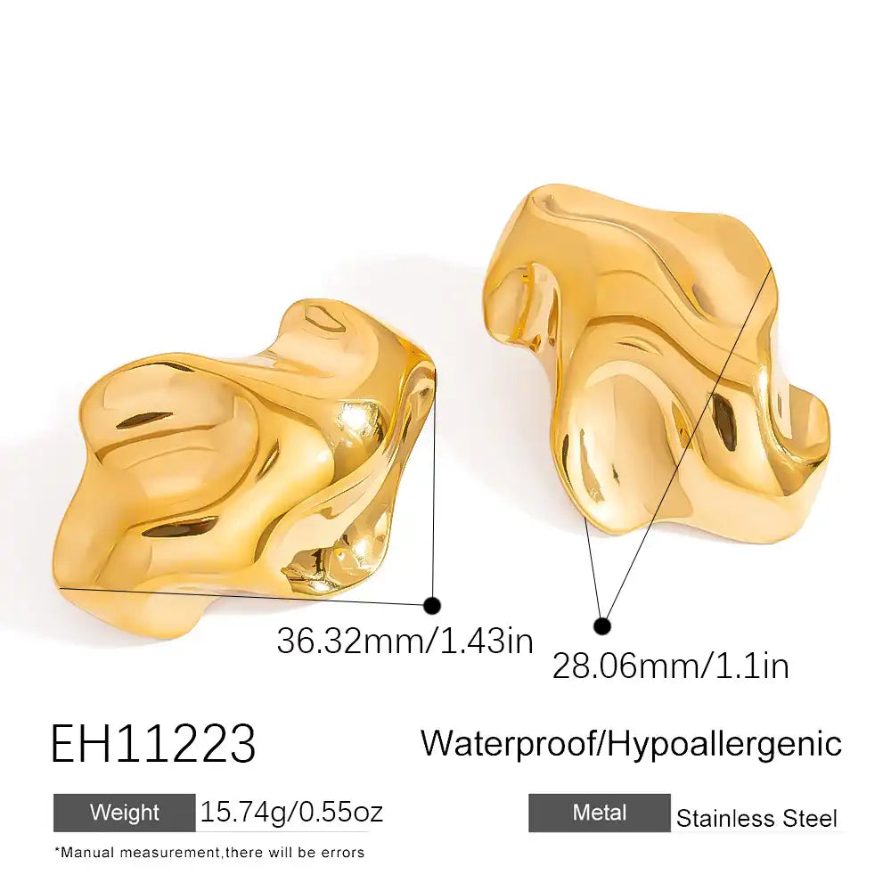 1 Pair Stainless steel irregular geometric fashion Stud earrings / 25104024