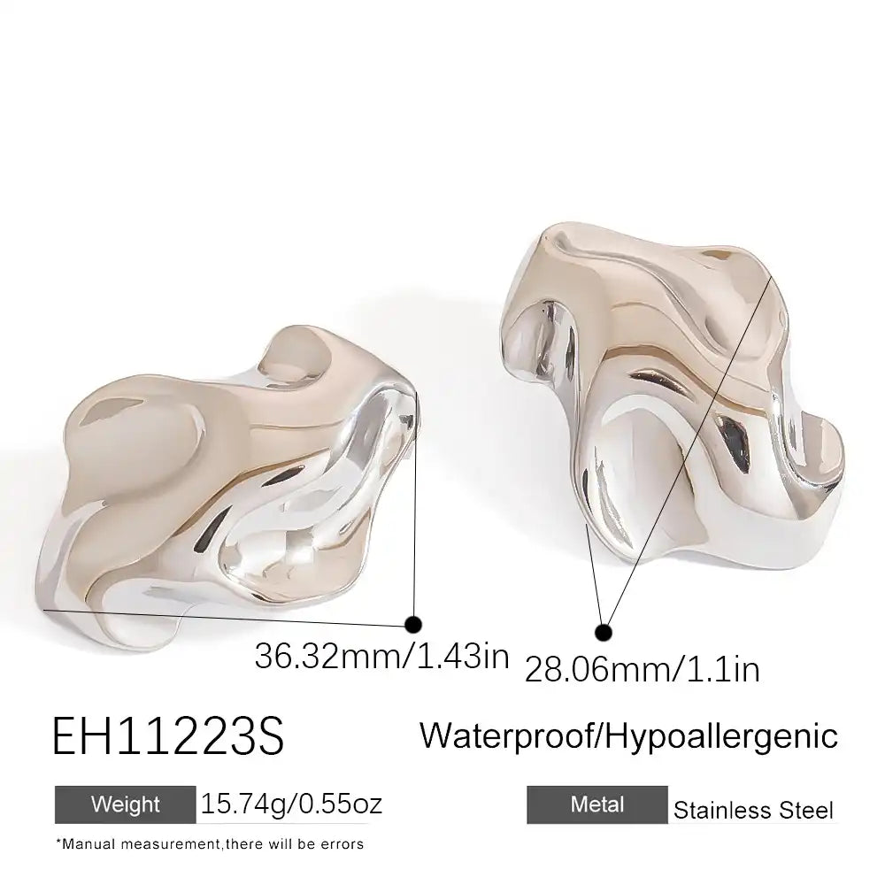 1 Pair Stainless steel irregular geometric fashion Stud earrings / 25104024
