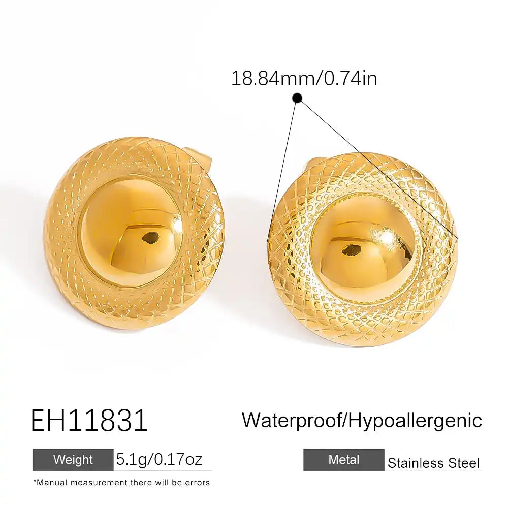 1 Pair Stainless steel retro geometric irregular curved hook earrings / 25104026