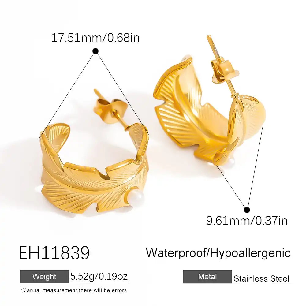 1 Pair Stainless steel water drop glass pendant earrings / 25104021