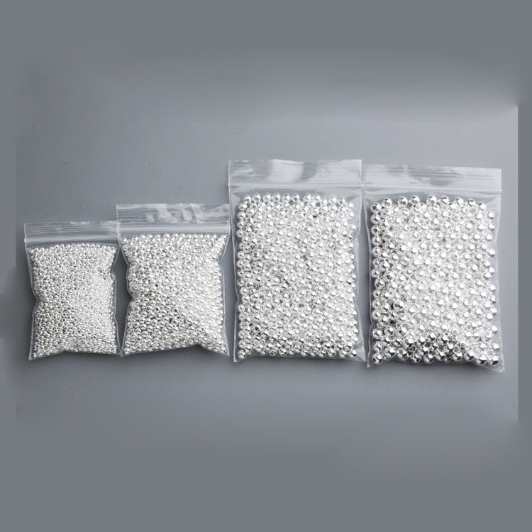 2-12mm Big Hole Round Beads Sterling Silver Beads ( pk of 10 )