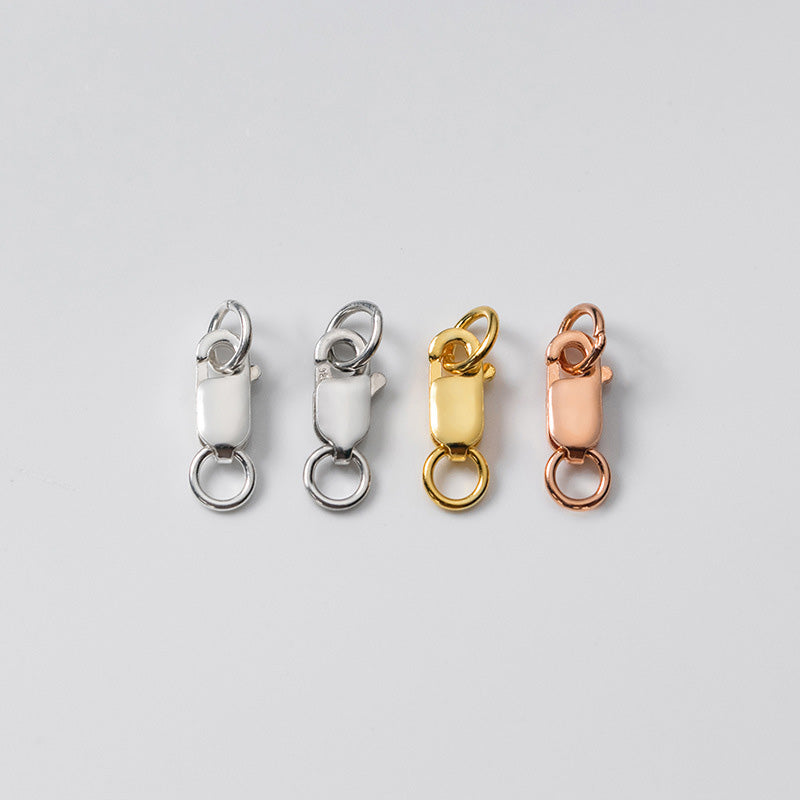 8-14mm Rectangle Sterling Silver Lobster Clasps With Dual Ring ( pk of 10 )