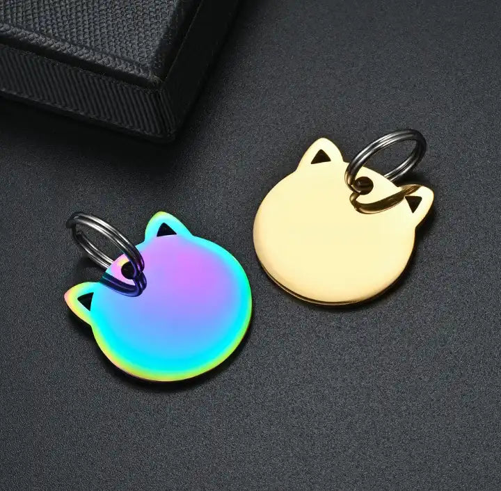 28*28mm Stainless Steel Engravable Hollow Cat Tags ( pk of 10 ) / KT0036