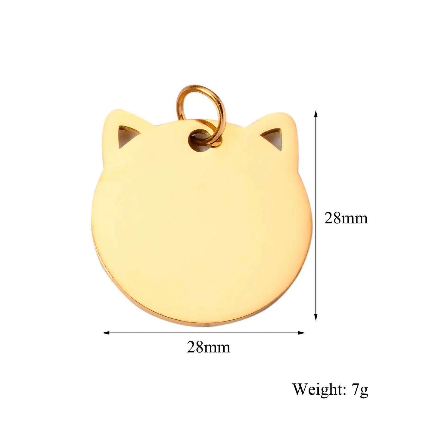 28*28mm Stainless Steel Engravable Hollow Cat Tags ( pk of 10 ) / KT0036