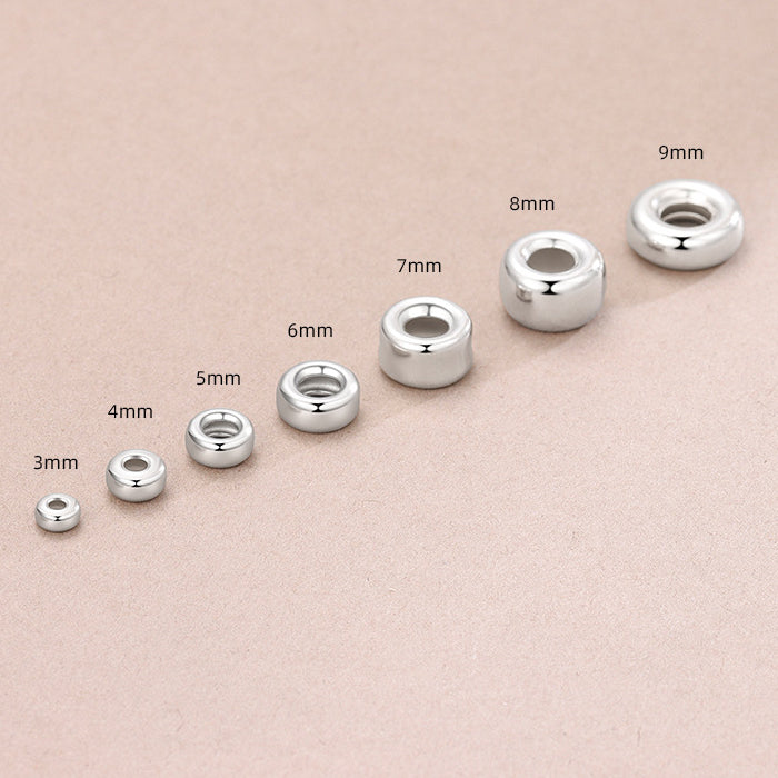 3-9mm Round Buld Positioning Sterling Silver Beads ( pk of 10 )
