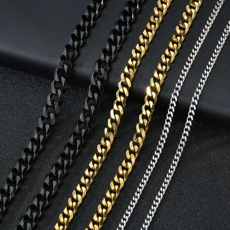 3.5-7mm Stainless Steel Cuban Chain Necklace / KC5025