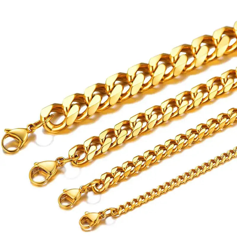 3.5-7mm Stainless Steel Cuban Chain Necklace / KC5025