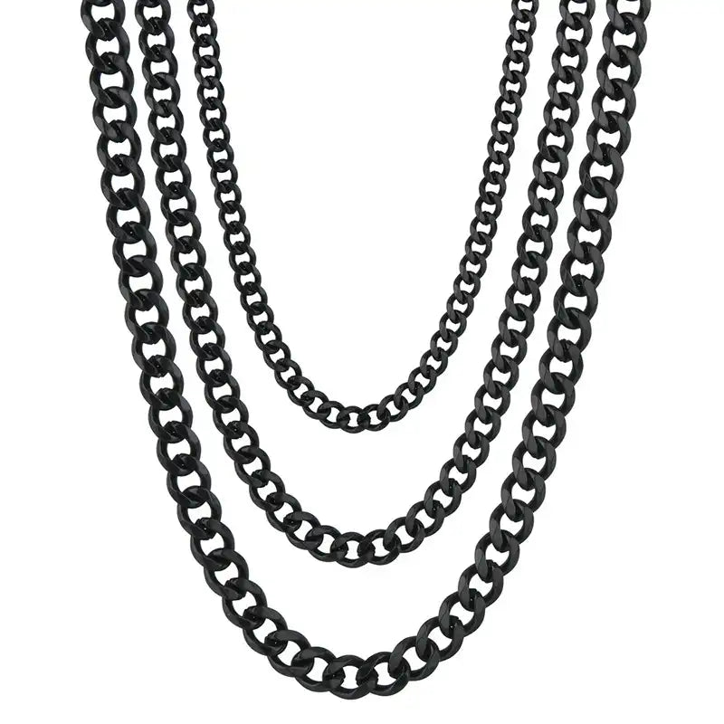 3.5-7mm Stainless Steel Cuban Chain Necklace / KC5025