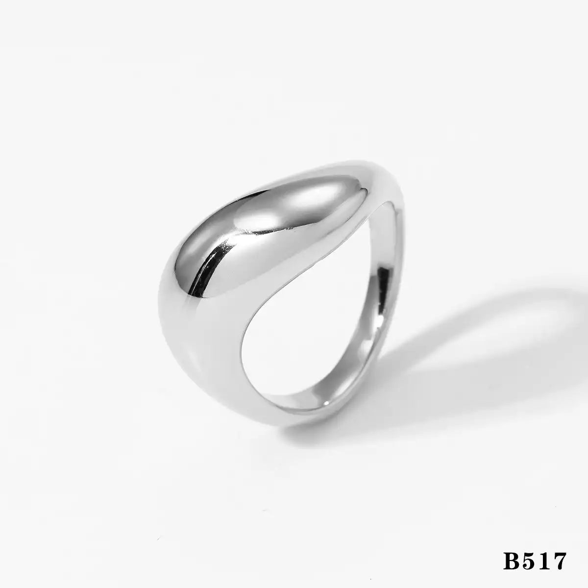 316 stainless steel minimalist polished plain ring / 25204017